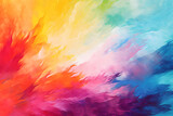 Artistic watercolor brush strokes in bold colors background