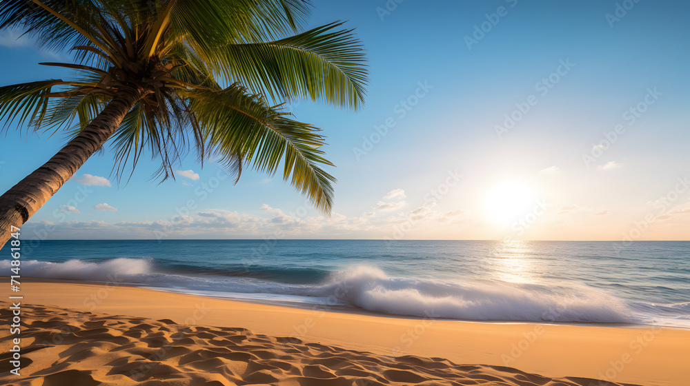 beach coconut trees and wave seasun