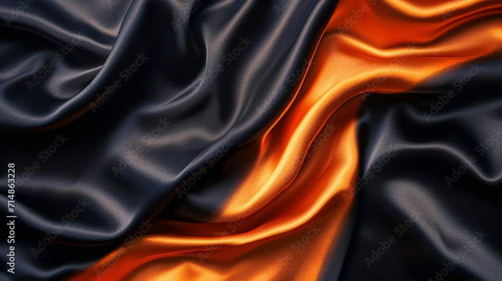 Obraz premium Orange and Black silk background 