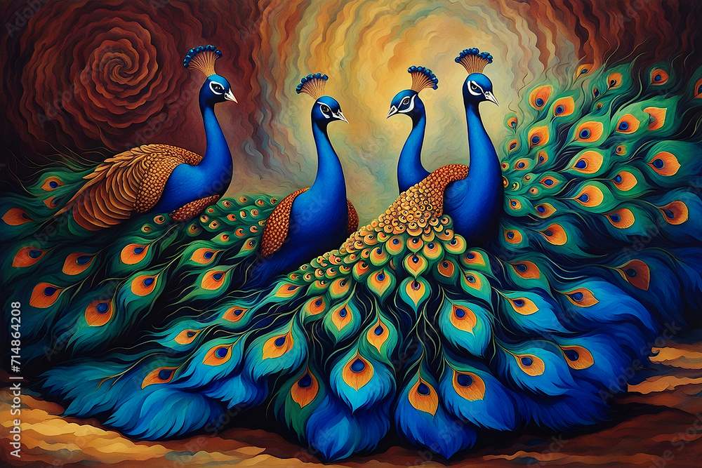 Colorful peacock dance mandala art. Colorful peacock dance mandala art.
