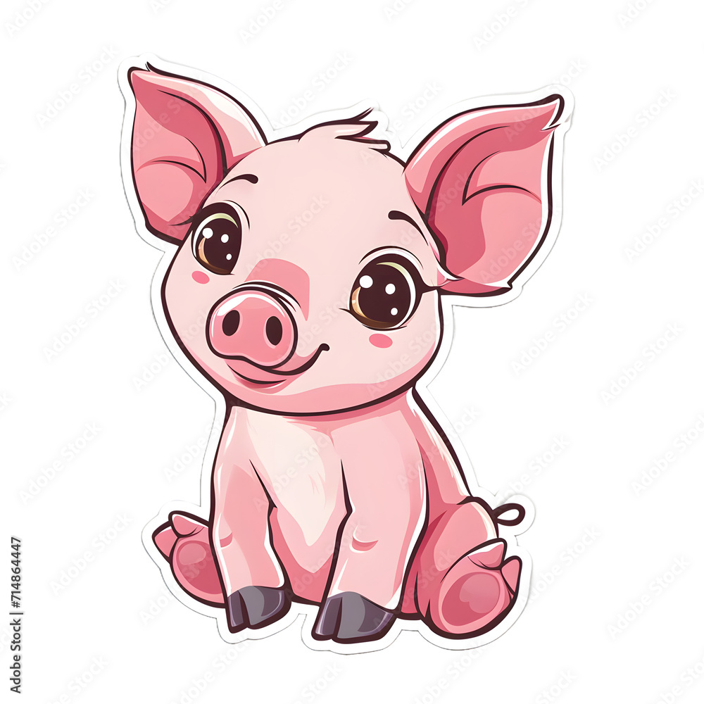 Cute little piglet sticker