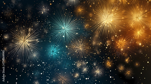 Beautiful creative holiday background with fireworks and sparkles