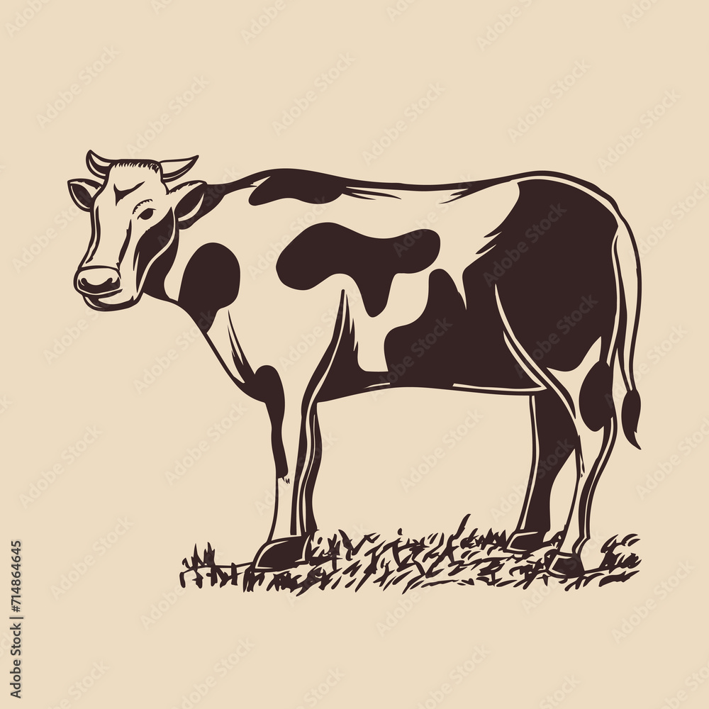 Cow outline vector with hand drawn style Cow outline vector with hand drawn style