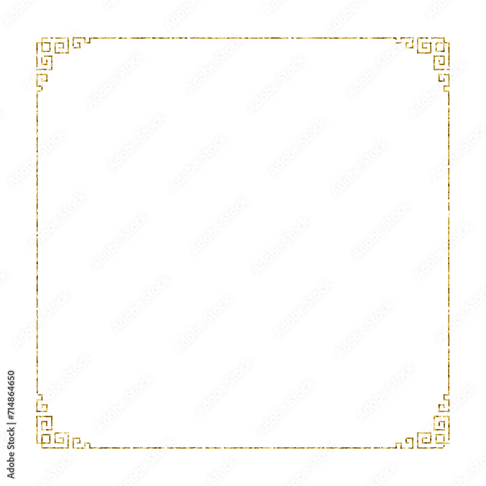 Chinese new year luxury frame ornament with gold glitter design for element Chinese new year luxury frame ornament with gold glitter design for element