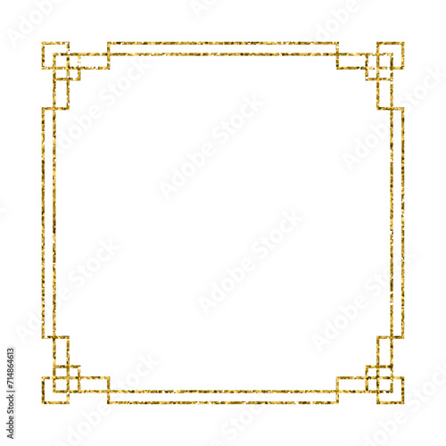  Chinese new year luxury frame ornament with gold glitter design for element