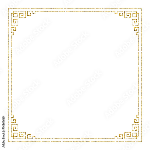  Chinese new year luxury frame ornament with gold glitter design for element