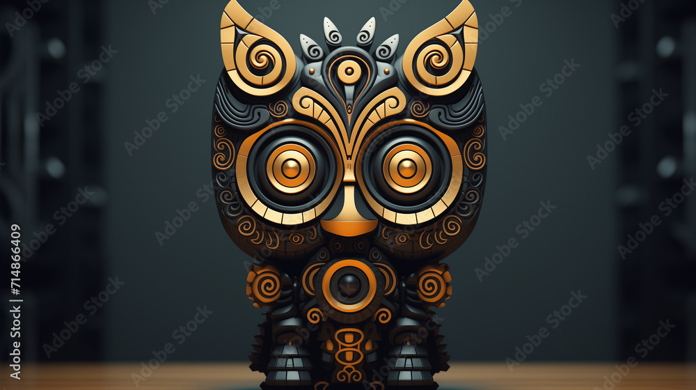 Metallic 3D Totem illustration Metallic 3D Totem illustration
