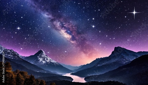 幻想的な夜空の風景