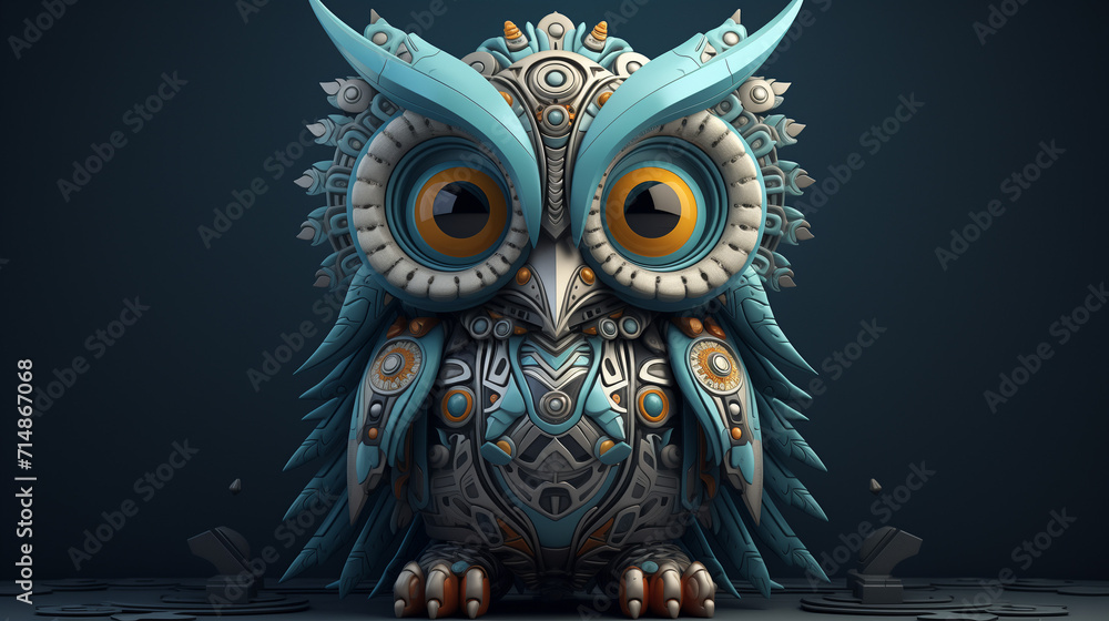 Fototapeta premium Metallic 3D Totem illustration