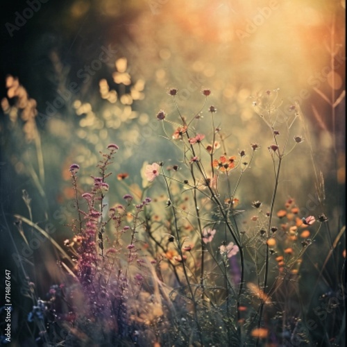 Nature, landscape. Forest, glade, grass, flowers, natural landscape. Photowallpaper. © Archie