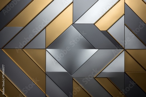 Silver and brass, golden metal texture background. Illustration. Mosaic wallpaper. Backdrop