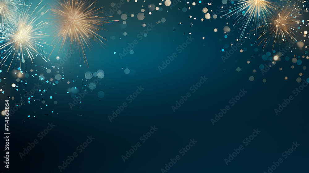 Obraz premium Beautiful creative holiday background with fireworks and sparkles