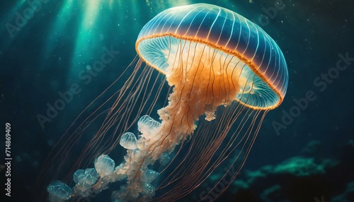 幻想的な深海のクラゲ © ベルベットR