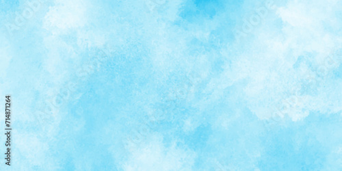 Blue background with grunge texture,Aquarelle painted light sky blue shades frame illustration. Vintage water color splash template or canvas for design, retro card