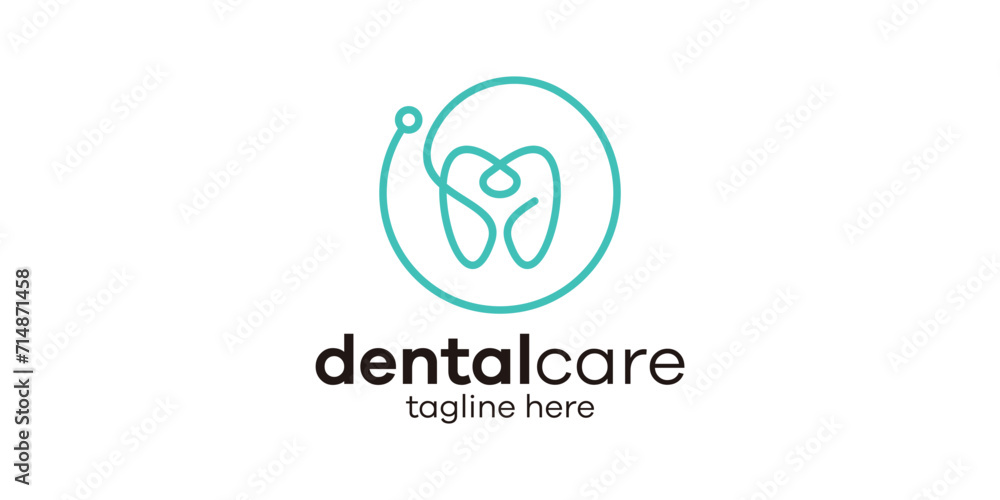 logo design combining dental shape with stethoscope, dental care logo design. logo design combining dental shape with stethoscope, dental care logo design.