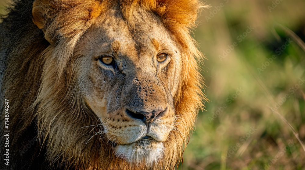 big male lion. Portrait from animal. Portrait of a strong male lion. AI Generative big male lion. Portrait from animal. Portrait of a strong male lion. AI Generative