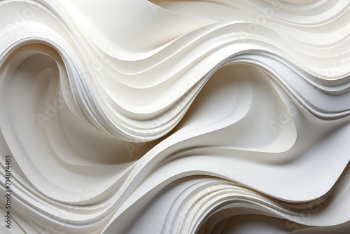 A luminous beam illuminates the ethereal curves of a white abstract canvas, evoking a sense of pristine beauty and creative fluidity