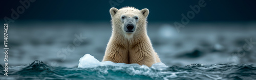polar bear on the ice, banner