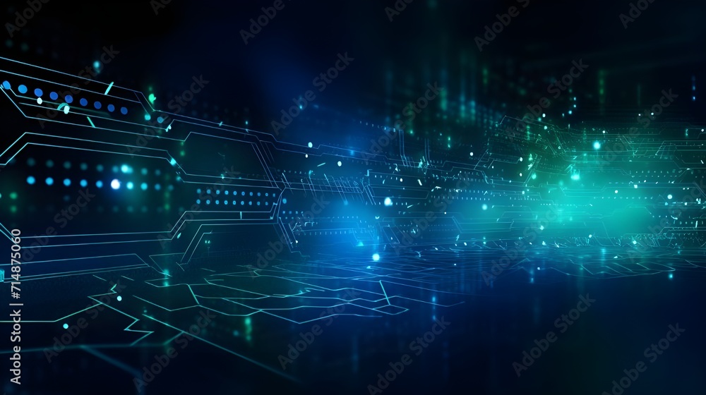 Obraz premium Data Matrix: Cybernetic Tech Backgrounds