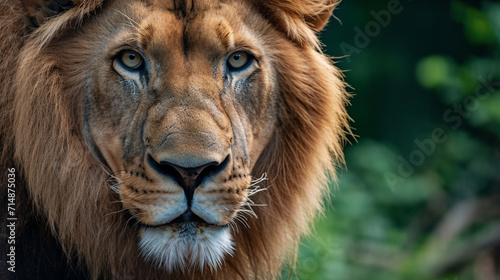 big male lion. Portrait from animal. Portrait of a strong male lion. AI Generative