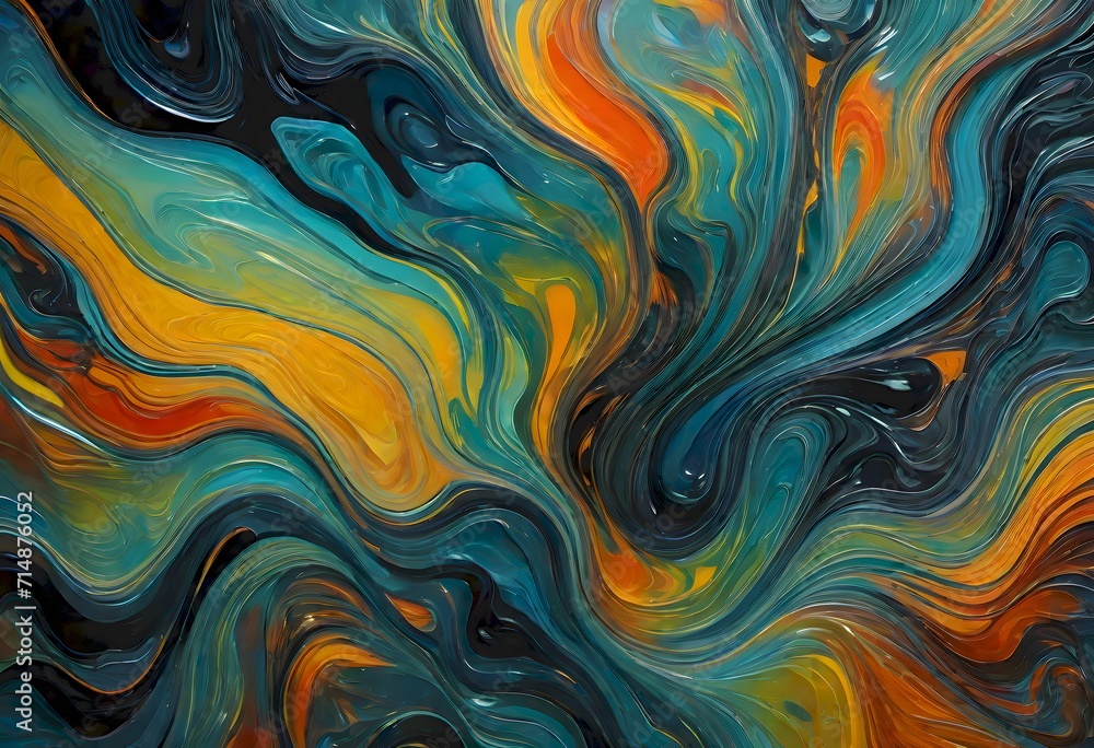 Close up of Colorful Brush Strokes, Generative AI Close up of Colorful Brush Strokes, Generative AI