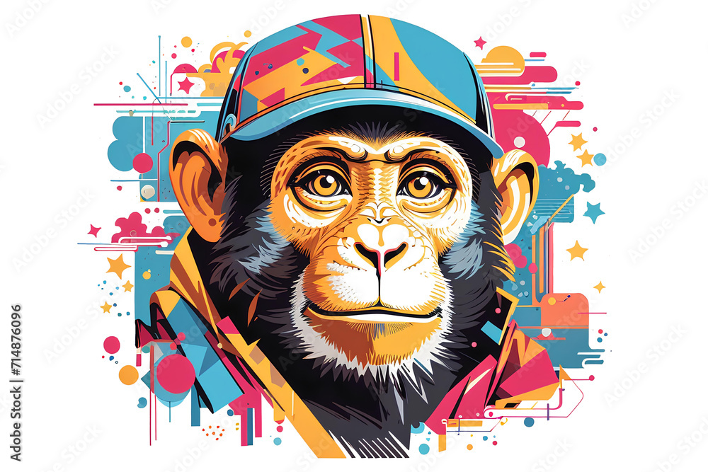 monkey colorful shades highly on transparent background, created by ai generated monkey colorful shades highly on transparent background, created by ai generated