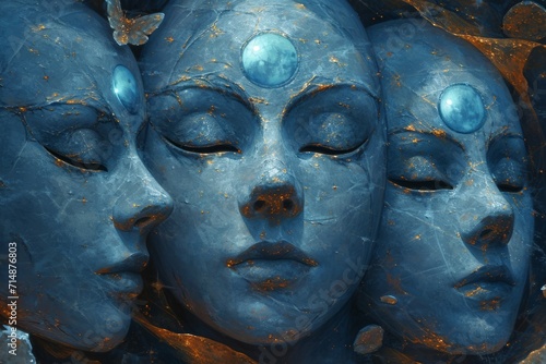 Luminous moonstone masks  imbued with the power to reveal one s true desires and emotions - Generative AI