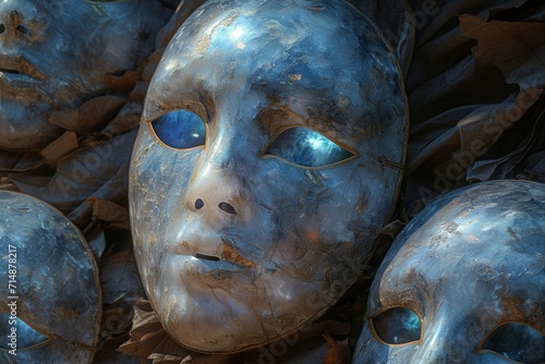 Luminous moonstone masks, imbued with the power to reveal one's true desires and emotions - Generative AI