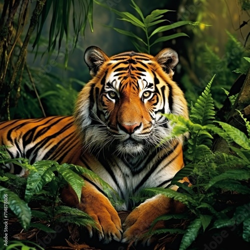 Forest king bengal tiger looking picture