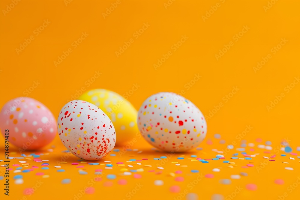 Happy easter decoration background, colorful eggs
