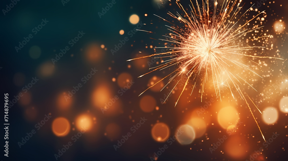 Fototapeta premium Fireworks background for celebration, holiday celebration concept