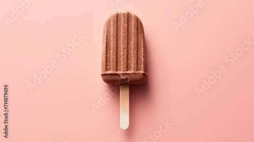 
Eco ice cream made from yoghurt and cocoa on a wooden stick, popsicle style. plain background. Concept: cold dessert. Banner with
Copy space