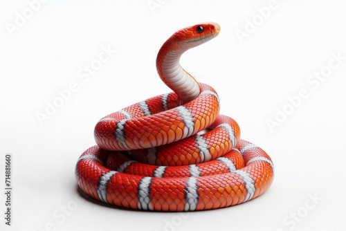 Coral Snake isolated on solid white background. ai generative