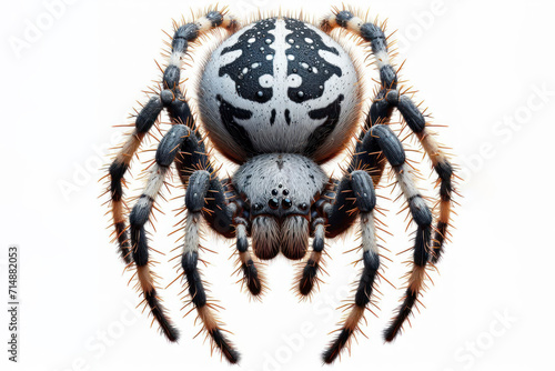 Garden Spider isolated on solid white background. ai generative
