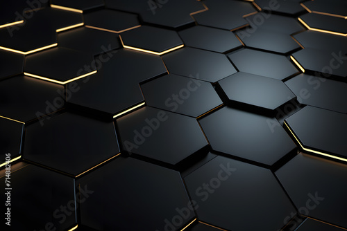 black hexagon abstract background