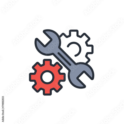 mechanical icon. vector.Editable stroke.linear style sign for use web design,logo.Symbol illustration.