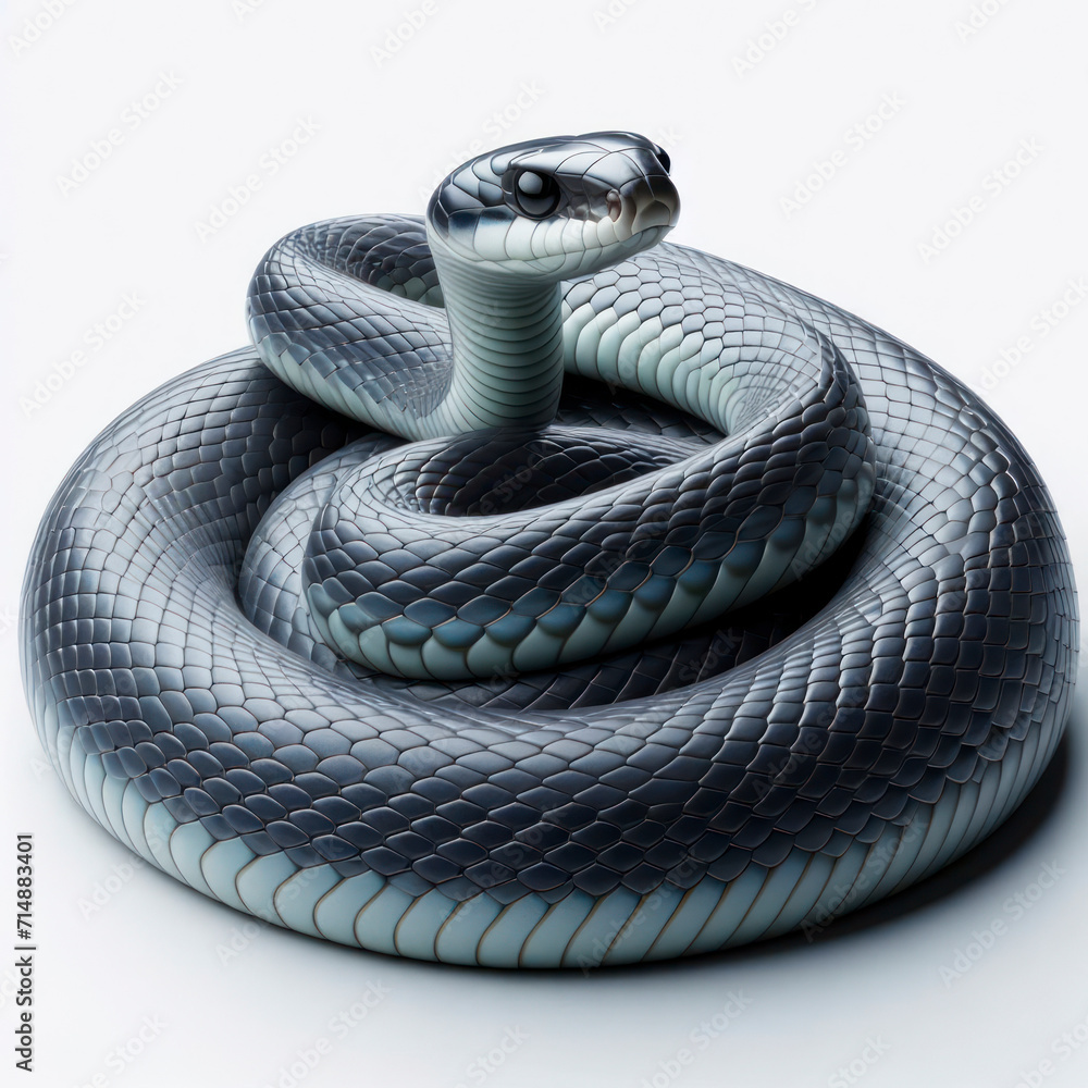 Rat Snake isolated on solid white background. ai generative Rat Snake isolated on solid white background. ai generative