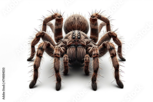 Wolf Spider isolated on solid white background. ai generative