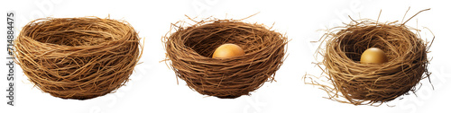 Collection of nests isolated on transparent or white background photo