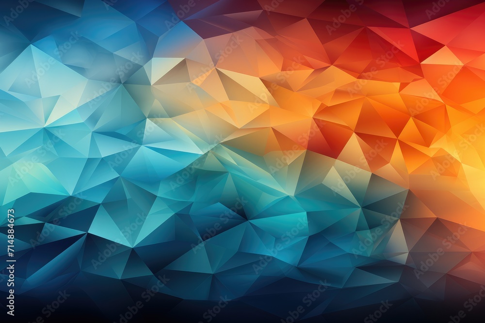 Fototapeta premium Vibrant hues dance in a kaleidoscope of geometric shapes, creating an ethereal masterpiece of light and imagination