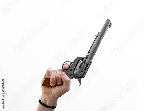 Revolver mit Hand photo