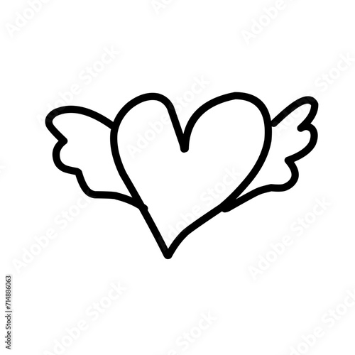 heart shape with small wings