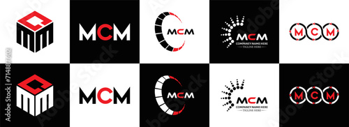 MCM logo. M C M design. White MCM letter. MCM, M C M letter logo design. Initial letter MCM linked circle uppercase monogram logo. M C M letter logo vector design. MCM letter logo design five style.