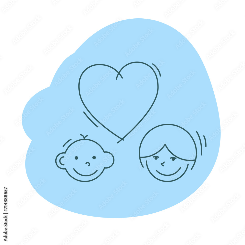 Couple in love. Funny character design. Vector illustration in trendy linear cartoon style Couple in love. Funny character design. Vector illustration in trendy linear cartoon style
