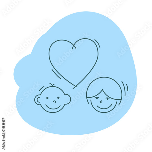 Couple in love. Funny character design. Vector illustration in trendy linear cartoon style (ID: 714888657)