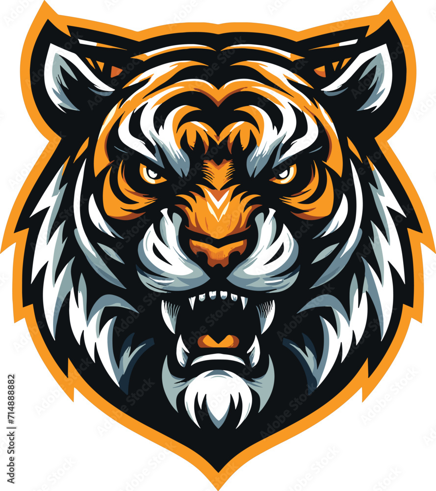 Vector illustration of tiger head for esport logo