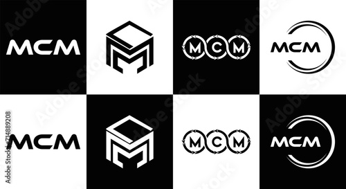 MCM logo. M C M design. White MCM letter. MCM, M C M letter logo design. Initial letter MCM linked circle uppercase monogram logo. M C M letter logo vector design. MCM letter logo design five style.