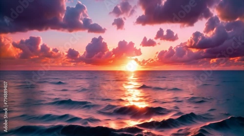 beautiful view of sunrise on the sea photo