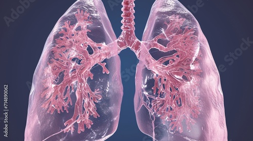 3D Anatomical Illustration of the Human Lung Generative AI photo