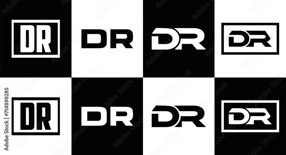 DR logo. D R design. White DR letter. DR, D R letter logo design ...